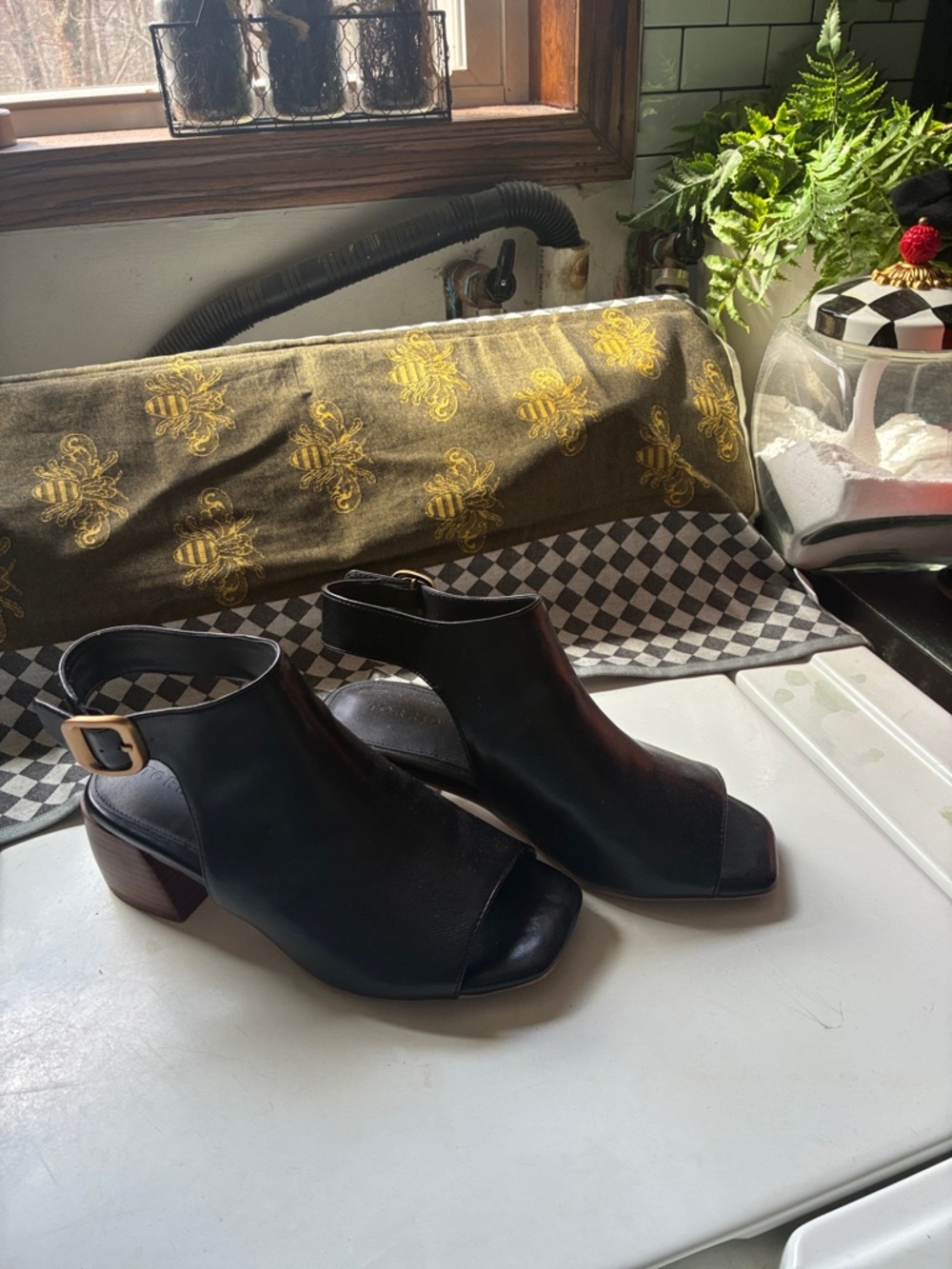 Torrid Black Open-Toe Slingback Block Heel Mules